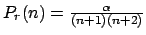$P_r (n)= {\alpha \over{(n+1)(n+2)}}$