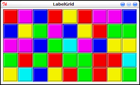 Interface du programme 'LabelGrid'