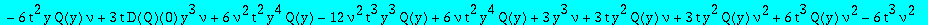 -32/3*t^3*(nu-1)^2*(-3*y^3-12*t^3*y^3*nu^2-6*t^3*y*D(Q)(0)*nu^2+6*t^2*y^2*D(Q)(0)*nu^2+3*y^3*Q(y)-12*t^3*y^4*D(Q)(0)*nu^2*Q(y)-12*t^2*y^4*Q(y)^2*nu-12*t^2*y^4*Q(y)^2*nu^2+24*t^3*y^6*Q(y)^3*nu^2-3*y^3*Q...