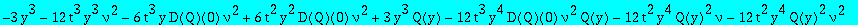 -3*y^3-12*t^3*y^3*nu^2-6*t^3*y*D(Q)(0)*nu^2+6*t^2*y^2*D(Q)(0)*nu^2+3*y^3*Q(y)-12*t^3*y^4*D(Q)(0)*nu^2*Q(y)-12*t^2*y^4*Q(y)^2*nu-12*t^2*y^4*Q(y)^2*nu^2+24*t^3*y^6*Q(y)^3*nu^2-3*y^3*Q(y)*nu+6*t*D(Q)(0)*y...