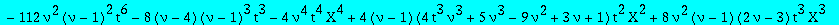 RHS := -32/3*nu^2*(nu-1)^2*t^6*`@@`(D,3)(Q)(0)-32*(nu-1)^2*t^4*(nu^2-nu-2+2*nu^2*t*X)*D(Q)(0)+(nu-1)^4+4*(nu-1)^2*(2*nu^2+12*t^3*nu-3*nu+1)*t*X-112*nu^2*(nu-1)^2*t^6-8*(nu-4)*(nu-1)^3*t^3-4*nu^4*t^4*X^...