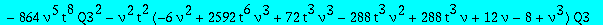 eq2 := 256*t^8*nu^5*Q1^3+2*t^4*nu*(-4*nu^3-384*t^3*nu^3+nu^4+76*nu^2+192*t^3*nu^4-144*nu-432)*Q1^2+(-144*t^6*nu^3*(nu^2-2*nu-12)*Q3+2*nu^5*t^3+nu^3+288*t^3*nu-8+12*nu+96*t^3*nu^3-304*t^3*nu^2-6*nu^2-12...