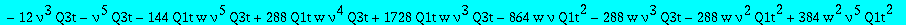8*w*nu-256*w^2*nu^2-4*w*nu^2-6*w*nu^3-48*w^2*nu^3+5*w*nu^4+240*w^2*nu^4-w*nu^5-76*w^2*nu^5-8*Q1t+8*nu^2*Q3t+Q1t*nu^3+12*Q1t*nu-6*Q1t*nu^2+6*nu^4*Q3t-12*nu^3*Q3t-nu^5*Q3t-144*Q1t*w*nu^5*Q3t+288*Q1t*w*nu...