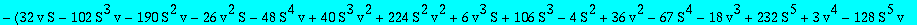 -1/8192*(32*v*S-102*S^3*v-190*S^2*v-26*v^2*S-48*S^4*v+40*S^3*v^2+224*S^2*v^2+6*v^3*S+106*S^3-4*S^2+36*v^2-67*S^4-18*v^3+232*S^5+3*v^4-128*S^5*v+64*S^4*v^2-64*S^6-24*v-8*S-64*S^2*v^3)*(-S+v)^3/S^4/(1+v)...