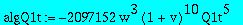 algQ1t := -2097152*w^3*(1+v)^10*Q1t^5+64*w^2*(1+v)^6*(-768*v^4+81920*w*v^4+208896*w*v^3+3072*v^3-6752*v^2+135168*w*v^2+7360*v-28672*w*v-36864*w-117)*Q1t^4-16*w*(1+v)^2*(1749*v^2-3076*v^3+2823*v^4-1770*...