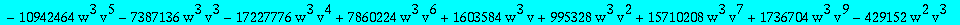 algQ1t := -2097152*w^3*(1+v)^10*Q1t^5+64*w^2*(1+v)^6*(-768*v^4+81920*w*v^4+208896*w*v^3+3072*v^3-6752*v^2+135168*w*v^2+7360*v-28672*w*v-36864*w-117)*Q1t^4-16*w*(1+v)^2*(1749*v^2-3076*v^3+2823*v^4-1770*...
