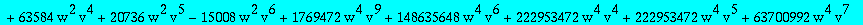 algQ1t := -2097152*w^3*(1+v)^10*Q1t^5+64*w^2*(1+v)^6*(-768*v^4+81920*w*v^4+208896*w*v^3+3072*v^3-6752*v^2+135168*w*v^2+7360*v-28672*w*v-36864*w-117)*Q1t^4-16*w*(1+v)^2*(1749*v^2-3076*v^3+2823*v^4-1770*...