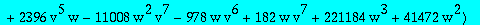 algQ1t := -2097152*w^3*(1+v)^10*Q1t^5+64*w^2*(1+v)^6*(-768*v^4+81920*w*v^4+208896*w*v^3+3072*v^3-6752*v^2+135168*w*v^2+7360*v-28672*w*v-36864*w-117)*Q1t^4-16*w*(1+v)^2*(1749*v^2-3076*v^3+2823*v^4-1770*...