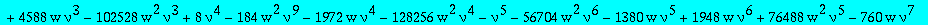 algQ1tnu := -2147483648*nu^10*w^3*Q1t^5+4096*w^2*nu^6*(950272*w*nu^3-18069+2795*nu^4+5972*nu-11180*nu^3+360448*w*nu^4+8194*nu^2)*Q1t^4-2048*w*nu^2*(-30624*w*nu^6-49728*w*nu^3+796*w*nu^4-256*nu^4-64*nu^...