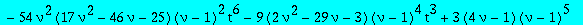 c1sol := -81/20*nu^4*(nu-1)^2*t^8*`@@`(D,5)(Q)(0)-1458*nu^4*(nu-1)^2*t^8*D(Q)(0)^2+(-243*nu^3*(5*nu+19)*(nu-1)^2*t^7-27*(12*nu^4-23*nu^3+3*nu^2+42*nu+2)*(nu-1)^2*t^4)*D(Q)(0)-9/2*nu^2*(7*nu^2-41*nu-20)...