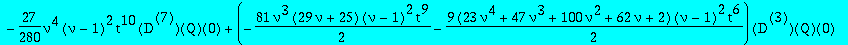 c0sol := 9/40*nu^2*(29*nu^2+59*nu+20)*(nu-1)^2*t^8*`@@`(D,5)(Q)(0)+81/2*nu^2*(71*nu^2+92*nu-55)*(nu-1)^2*t^8*D(Q)(0)^2+(-729*nu^4*(nu-1)^2*t^10*`@@`(D,3)(Q)(0)+13122*nu^4*(nu-1)^2*t^10+27*nu*(73*nu^3+3...