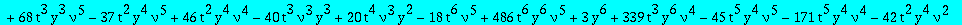 eqcatQ := (-378*t^7*y^8*nu^5*Q(y)+7*t^5*y^5*nu^3*(-18*t^2*nu^2+20*y^2+59*nu*y^2+29*nu^2*y^2+18*nu^2*y*t))*`@@`(D,5)(Q)(0)+(-136080*t^7*y^8*nu^5*Q(y)+1260*t^5*y^5*nu^3*(-36*t^2*nu^2+36*nu^2*y*t-55*y^2+9...