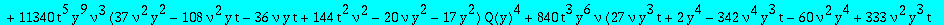 eqcatQ := (-378*t^7*y^8*nu^5*Q(y)+7*t^5*y^5*nu^3*(-18*t^2*nu^2+20*y^2+59*nu*y^2+29*nu^2*y^2+18*nu^2*y*t))*`@@`(D,5)(Q)(0)+(-136080*t^7*y^8*nu^5*Q(y)+1260*t^5*y^5*nu^3*(-36*t^2*nu^2+36*nu^2*y*t-55*y^2+9...