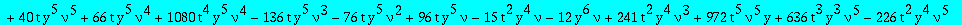 eqcatmixte := (-378*t^7*y^8*nu^4*Q(y)+7*t^5*y^5*nu^2*(-18*t^2*nu^2+20*y^2+59*nu*y^2+29*nu^2*y^2+18*nu^2*y*t))*`@@`(D,5)(Q)(0)+(-34020*nu^6*t^9*y^8*Q(y)-315*t^7*y^5*nu^4*(648*nu^3*t^3*y^2-163*nu^2*y^2+3...
