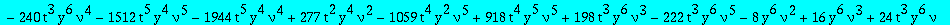 eqcatmixte := (-378*t^7*y^8*nu^4*Q(y)+7*t^5*y^5*nu^2*(-18*t^2*nu^2+20*y^2+59*nu*y^2+29*nu^2*y^2+18*nu^2*y*t))*`@@`(D,5)(Q)(0)+(-34020*nu^6*t^9*y^8*Q(y)-315*t^7*y^5*nu^4*(648*nu^3*t^3*y^2-163*nu^2*y^2+3...
