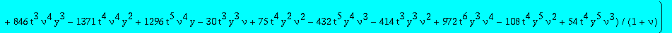 eqcatmixte := (-378*t^7*y^8*nu^4*Q(y)+7*t^5*y^5*nu^2*(-18*t^2*nu^2+20*y^2+59*nu*y^2+29*nu^2*y^2+18*nu^2*y*t))*`@@`(D,5)(Q)(0)+(-34020*nu^6*t^9*y^8*Q(y)-315*t^7*y^5*nu^4*(648*nu^3*t^3*y^2-163*nu^2*y^2+3...