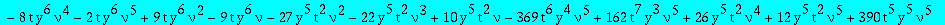 eqcatmixte := (-378*t^7*y^8*nu^4*Q(y)+7*t^5*y^5*nu^2*(-18*t^2*nu^2+20*y^2+59*nu*y^2+29*nu^2*y^2+18*nu^2*y*t))*`@@`(D,5)(Q)(0)+(-34020*nu^6*t^9*y^8*Q(y)-315*t^7*y^5*nu^4*(648*nu^3*t^3*y^2-163*nu^2*y^2+3...