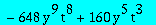 e1 := -120*t^7*y^6*`@@`(D,2)(Q)(0)-216*y^10*t^9*`@@`(D,2)(Q)(0)+6*y^5*t^8*`@@`(D,2)(Q)(0)+108*y^10*t^8*`@@`(D,2)(Q)(0)^2-1344*y^9*t^4*`@@`(D,2)(Q)(0)+648*y^9*t^7*`@@`(D,2)(Q)(0)+324*y^8*t^8*`@@`(D,2)(Q...