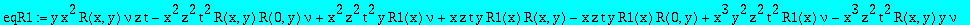 eqR1 := y*x^2*R(x,y)*nu*z*t-x^2*z^2*t^2*R(x,y)*R(0,y)*nu+x^2*z^2*t^2*y*R1(x)*nu+x*z*t*y*R1(x)*R(x,y)-x*z*t*y*R1(x)*R(0,y)+x^3*y^2*z^2*t^2*R1(x)*nu-x^3*z^2*t^2*R(x,y)*y*nu+2*y^2*t*nu*x^2*z*R1(x)+y^2*t*n...