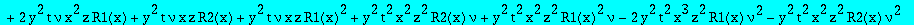 eqR1 := y*x^2*R(x,y)*nu*z*t-x^2*z^2*t^2*R(x,y)*R(0,y)*nu+x^2*z^2*t^2*y*R1(x)*nu+x*z*t*y*R1(x)*R(x,y)-x*z*t*y*R1(x)*R(0,y)+x^3*y^2*z^2*t^2*R1(x)*nu-x^3*z^2*t^2*R(x,y)*y*nu+2*y^2*t*nu*x^2*z*R1(x)+y^2*t*n...