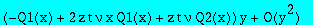 series((-Q1(x)+2*z*t*nu*x*Q1(x)+z*t*nu*Q2(x))*y+O(y^2),y,2)
