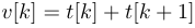 v[k]=t[k]+t[k+1]