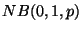 $ NB(0,1,p)$