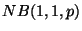 $ NB(1,1,p)$