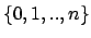 $\{0,1,..,n\}$