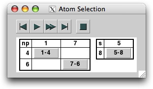 The atom selection window for the
sentence [Lancelot rescues Galahad]