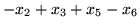 $\displaystyle -x_2+x_3+x_5-x_6$