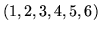 $(1,2,3,4,5,6)$