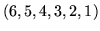 $(6,5,4,3,2,1)$